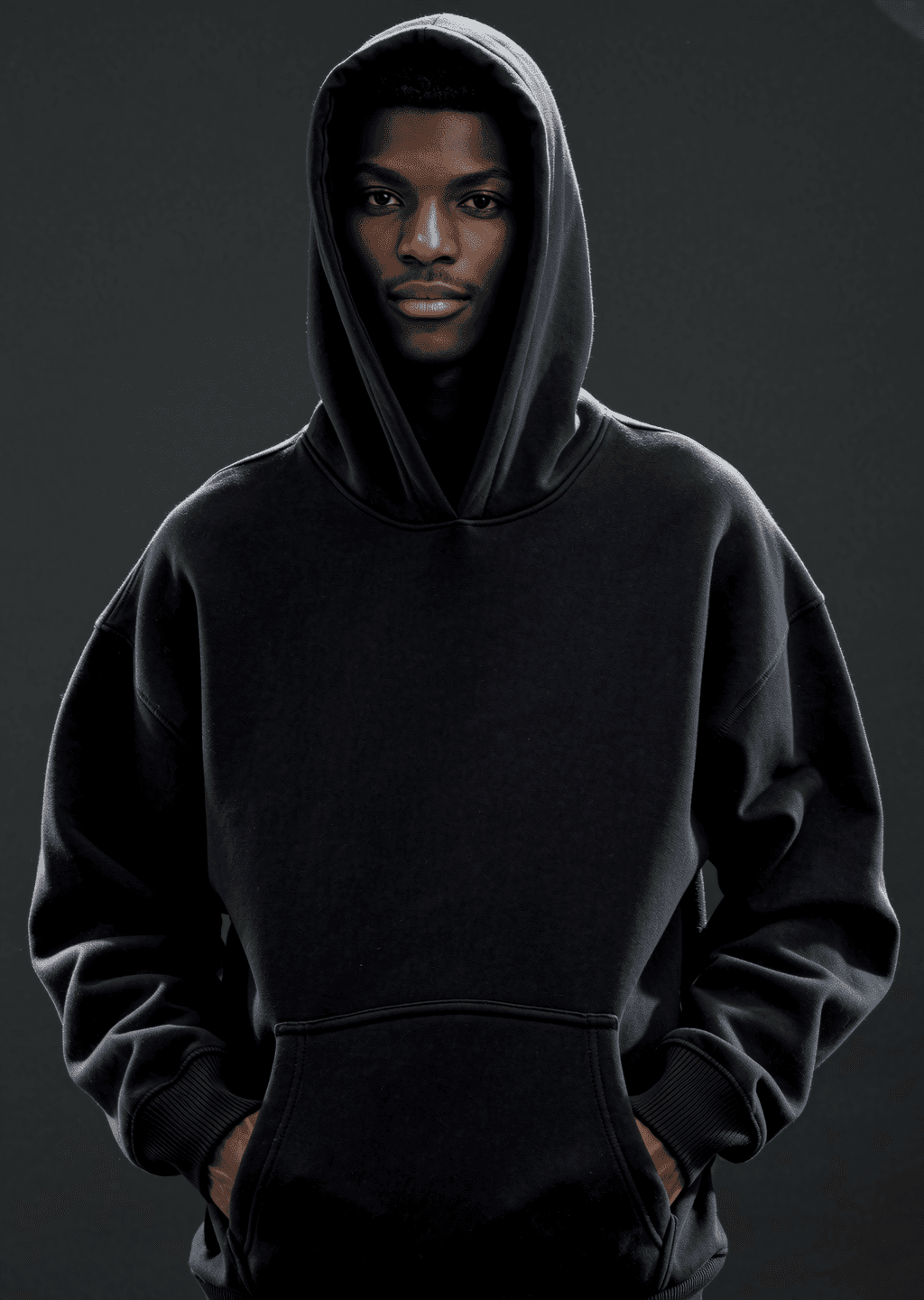 Model wearing the AXO Nightshift Hoodie in void black